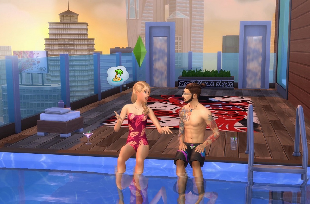 the sims 5 у бассейна