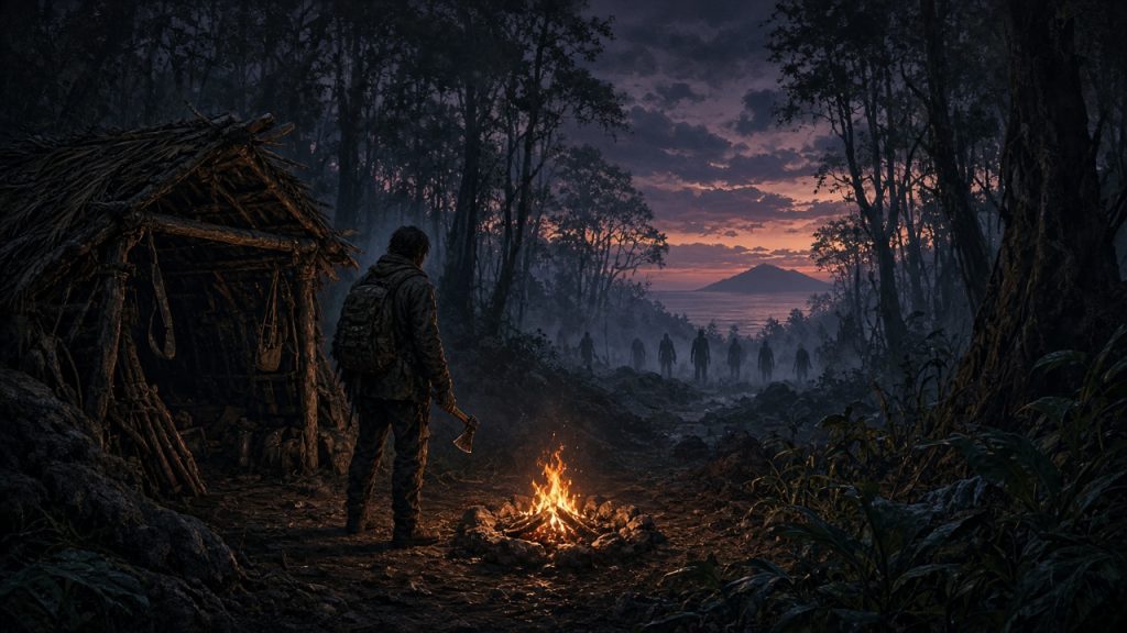 Sons of the Forest, лагерь выжившего в лесу на острове