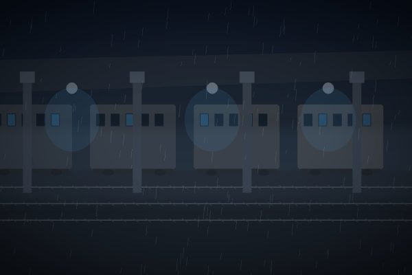 Настройки прицела CS2 и карта Train — дождливое депо, атмосферная иллюстрация