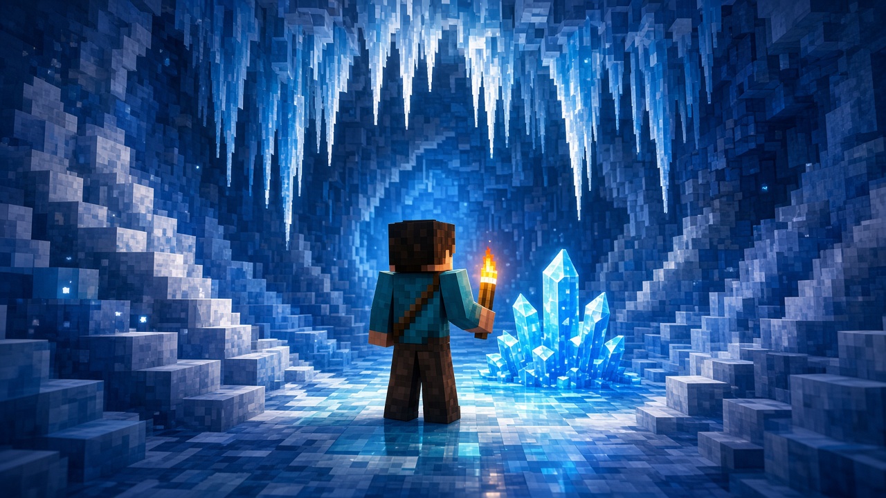 Ледяные пещеры Minecraft: кристаллы и сосульки в тестовом дропе