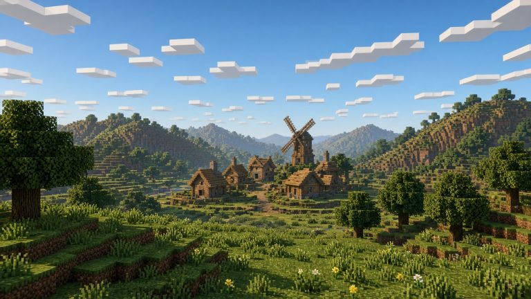Деревня в долине Minecraft, обложка статьи про сиды