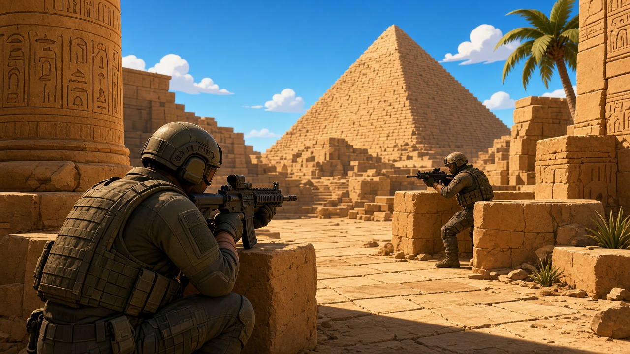 Ближний бой у египетской пирамиды на карте Pyramid