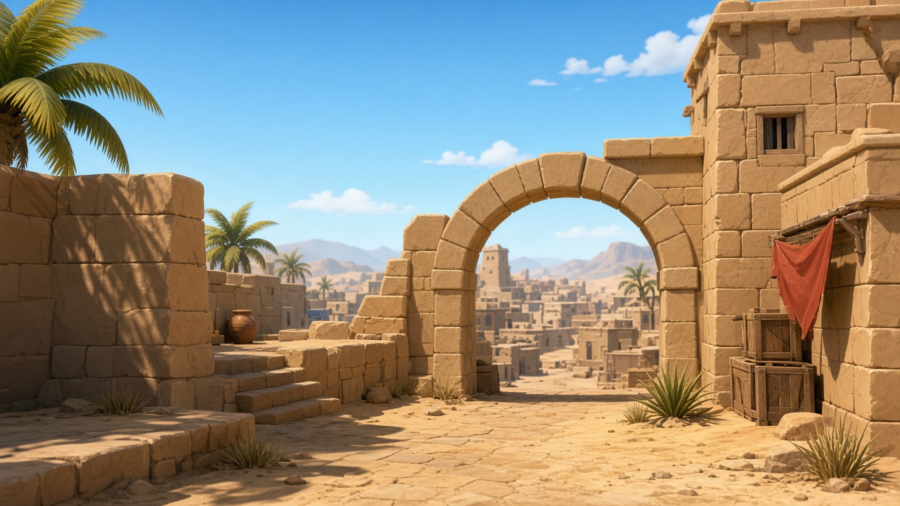 Арка и пустынные стены в духе Sandstone в Standoff 2